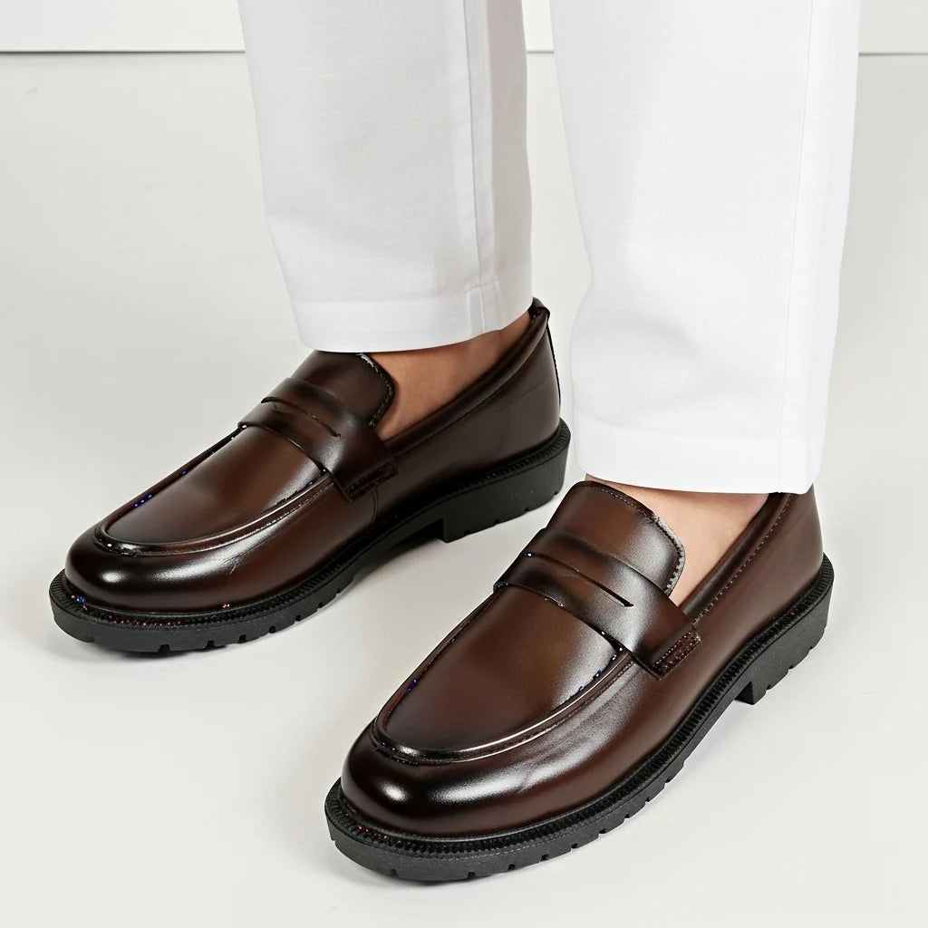 Mate Brown High Sole Classical Loafer | Limited Edition