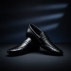 Men’s Black Premium Formal Leather Loafers | Soft Padding Hand-Made Article | All Day Comfort Sale price